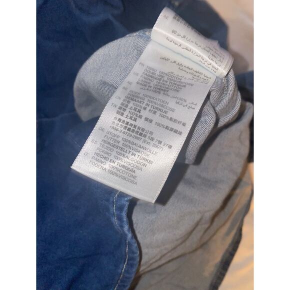 NWT SANDRO Paris Twill Blue Cotton Button‎ Down Collar Denim Shirt Size Small - Picture 7 of 10